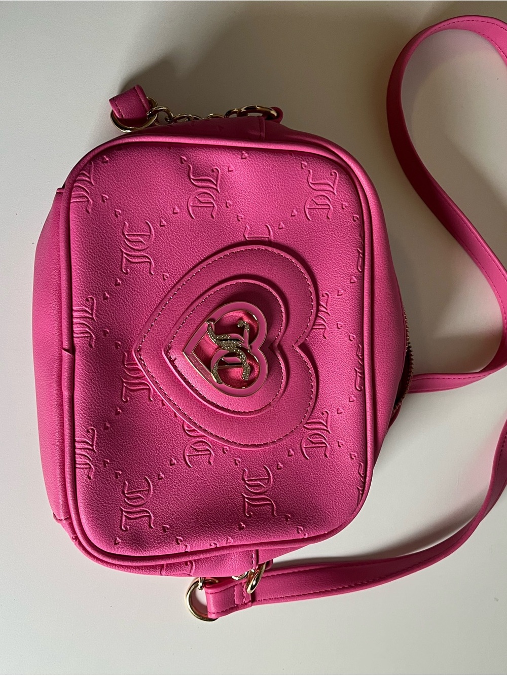 Juicy Couture Hot Pink Heart-Embellished Crossbody - Picture 2 of 5